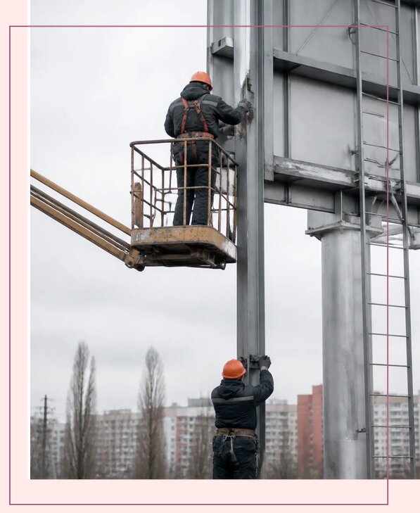 Профессиональный монтаж рекламных щитов и конструкций в Кумертау